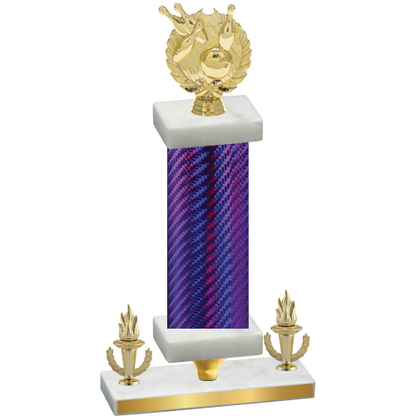 Premium Single Purple Carbon Fiber Victory Bowling Trophy