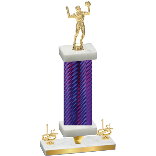 Premium Single Purple Carbon Fiber First Place Volleyball Trophy