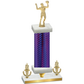 Premium Single Purple Carbon Fiber Victory Volleyball Trophy