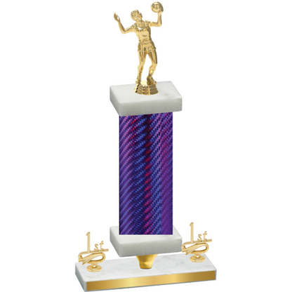 Premium Single Purple Carbon Fiber First Place Volleyball Trophy