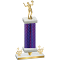 Premium Single Purple Carbon Fiber Second Place Volleyball Trophy