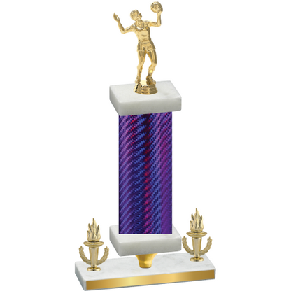 Premium Single Purple Carbon Fiber Victory Volleyball Trophy