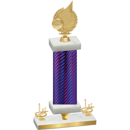 Premium Single Purple Carbon Fiber First Place Volleyball Trophy