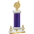 Premium Single Purple Carbon Fiber Victory Volleyball Trophy