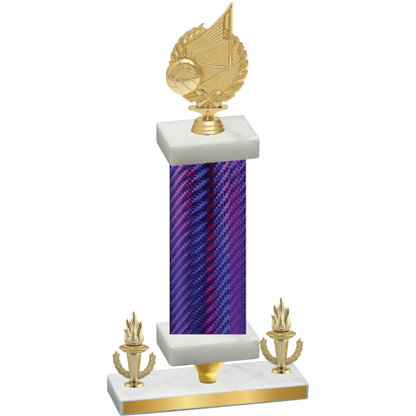 Premium Single Purple Carbon Fiber Victory Volleyball Trophy