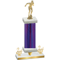 Premium Single Purple Carbon Fiber Second Place Swimming Trophy