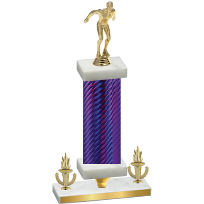 Premium Single Purple Carbon Fiber Victory Swimming Trophy