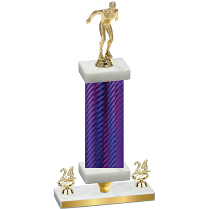 Premium Single Purple Carbon Fiber Year Swimming Trophy