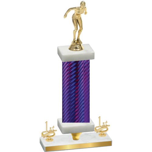 Premium Single Purple Carbon Fiber First Place Tennis Trophy