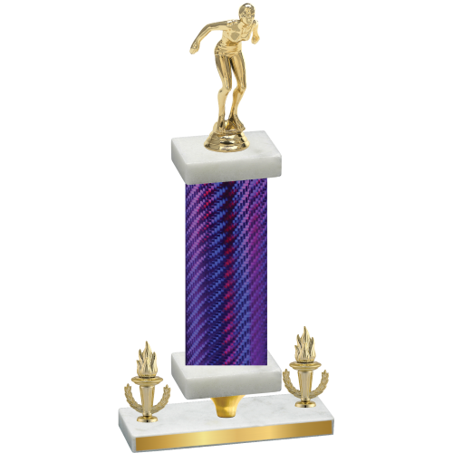 Premium Single Purple Carbon Fiber Victory Tennis Trophy