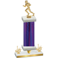 Premium Single Purple Carbon Fiber First Place Football Trophy