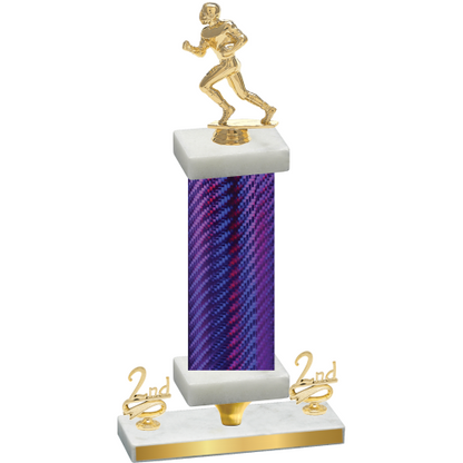 Premium Single Purple Carbon Fiber Second Place Football Trophy