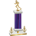 Premium Single Purple Carbon Fiber Victory Football Trophy