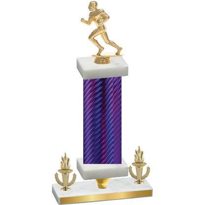 Premium Single Purple Carbon Fiber Victory Football Trophy