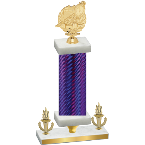 Premium Single Purple Carbon Fiber Victory Swimming Trophy