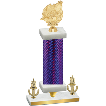 Premium Single Purple Carbon Fiber Victory Swimming Trophy