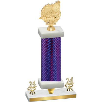 Premium Single Purple Carbon Fiber Year Swimming Trophy