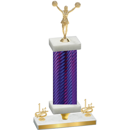 Premium Single Purple Carbon Fiber First Place Cheerleading Trophy