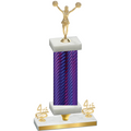 Premium Single Purple Carbon Fiber Fourth Place Cheerleading Trophy