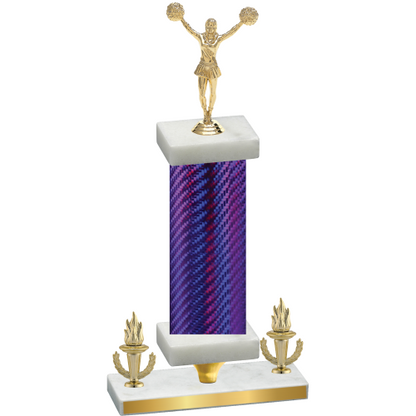 Premium Single Purple Carbon Fiber Victory Cheerleading Trophy