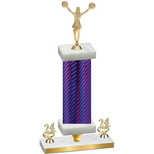 Premium Single Purple Carbon Fiber Year Cheerleading Trophy