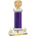 Premium Single Purple Carbon Fiber First Place Cheerleading Trophy