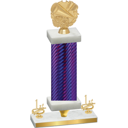 Premium Single Purple Carbon Fiber First Place Cheerleading Trophy