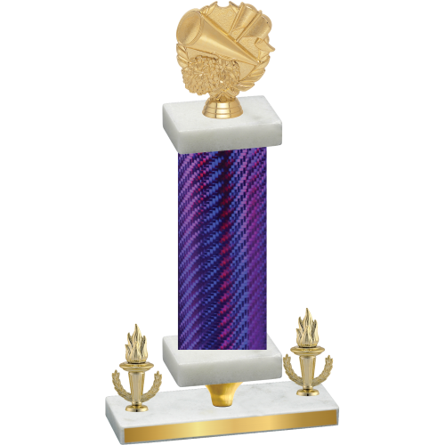 Premium Single Purple Carbon Fiber Victory Cheerleading Trophy