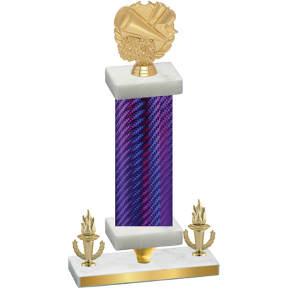 Premium Single Purple Carbon Fiber Victory Cheerleading Trophy