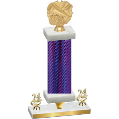 Premium Single Purple Carbon Fiber Year Cheerleading Trophy