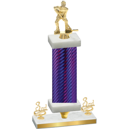 Premium Single Purple Carbon Fiber Third Place Hockey Trophy