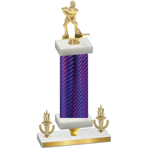 Premium Single Purple Carbon Fiber Victory Hockey Trophy