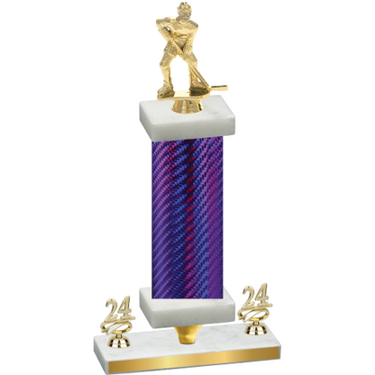 Premium Single Purple Carbon Fiber Year Hockey Trophy