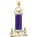 Premium Single Purple Carbon Fiber Victory Lacrosse Trophy