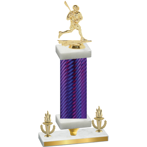 Premium Single Purple Carbon Fiber Victory Lacrosse Trophy