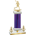 Premium Single Purple Carbon Fiber Victory Lacrosse Trophy