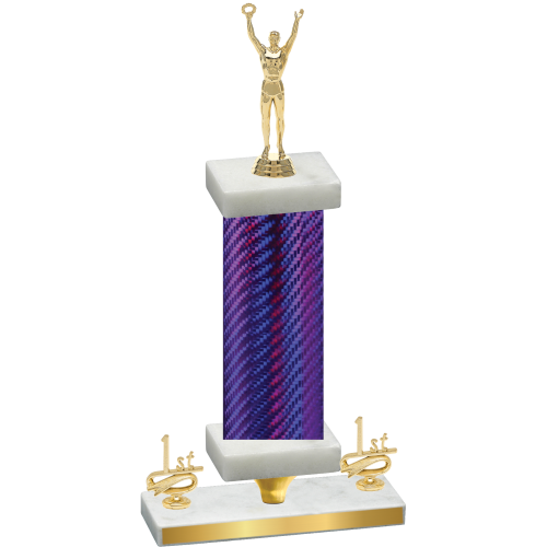 Premium Single Purple Carbon Fiber First Place Victory Trophy