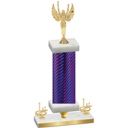 Premium Single Purple Carbon Fiber First Place Victory Trophy