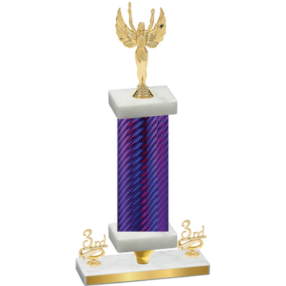 Premium Single Purple Carbon Fiber Third Place Victory Trophy