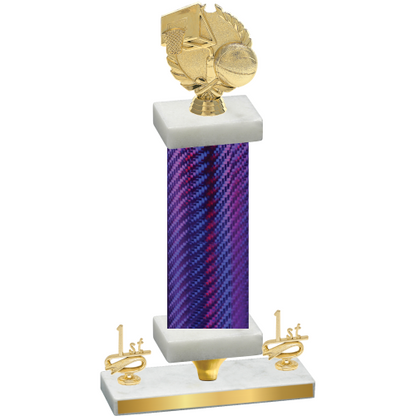 Premium Single Purple Carbon Fiber First Place Basketball Trophy