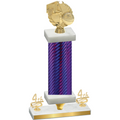 Premium Single Purple Carbon Fiber Fourth Place Basketball Trophy