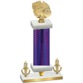 Premium Single Purple Carbon Fiber Victory Basketball Trophy