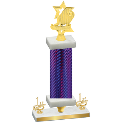 Premium Single Purple Carbon Fiber First Place Pickleball Trophy