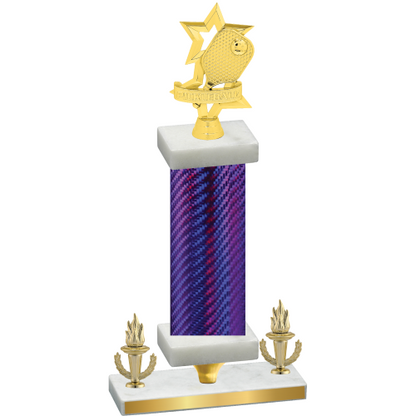 Premium Single Purple Carbon Fiber Victory Pickleball Trophy