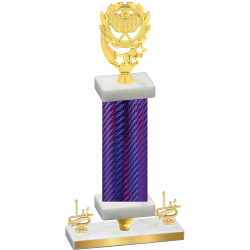 Premium Single Purple Carbon Fiber First Place Pickleball Trophy