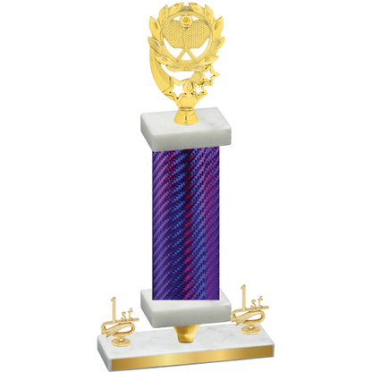 Premium Single Purple Carbon Fiber First Place Pickleball Trophy