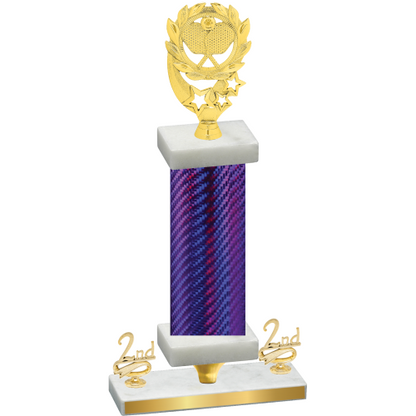 Premium Single Purple Carbon Fiber Second Place Pickleball Trophy