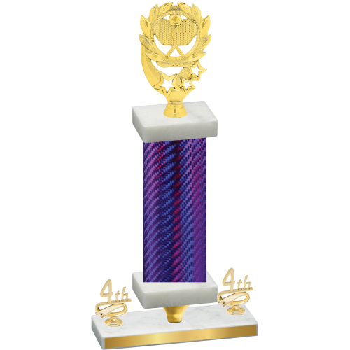 Premium Single Purple Carbon Fiber Fourth Place Pickleball Trophy