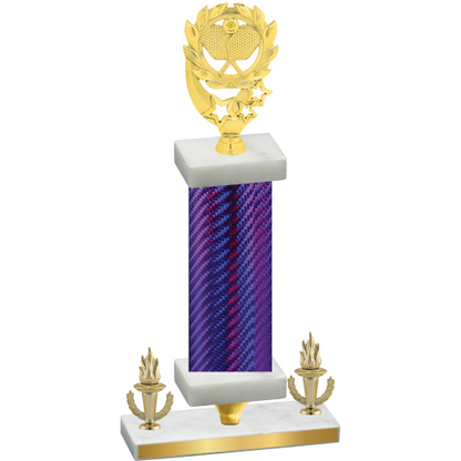 Premium Single Purple Carbon Fiber Victory Pickleball Trophy