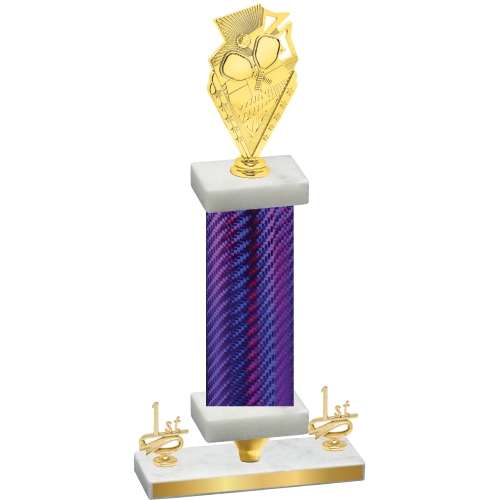 Premium Single Purple Carbon Fiber First Place Pickleball Trophy